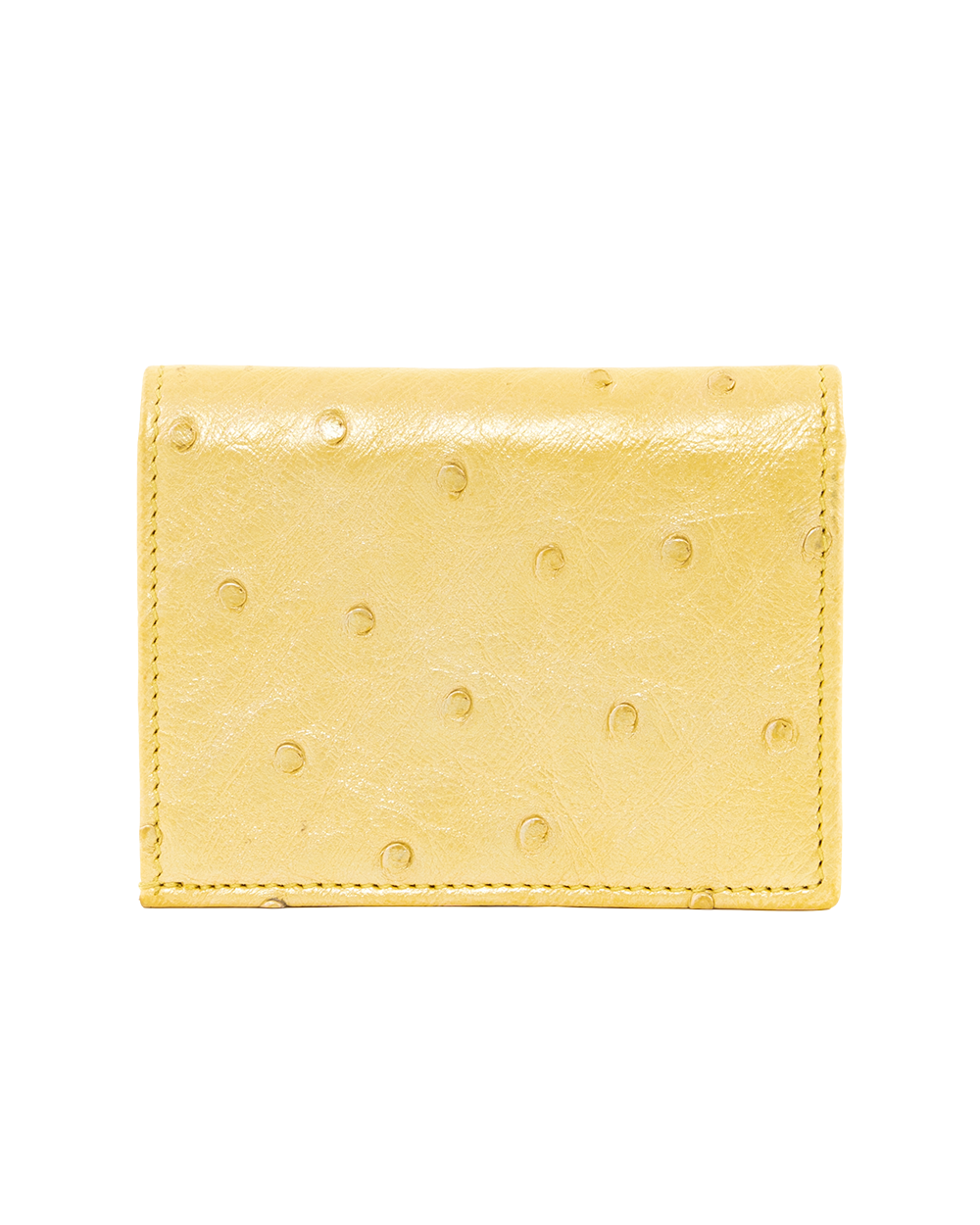 GUCCI BI FOLD WALLET SHORT YELLOW OSTRICH GHW 456126 0416 9569