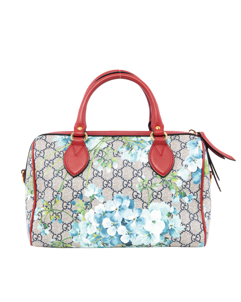 GUCCI BLOOMS BOSTON SMALL BROWN RED BLUE GG SUPREME MONOGRAM CANVAS GHW 546314 585795 0182