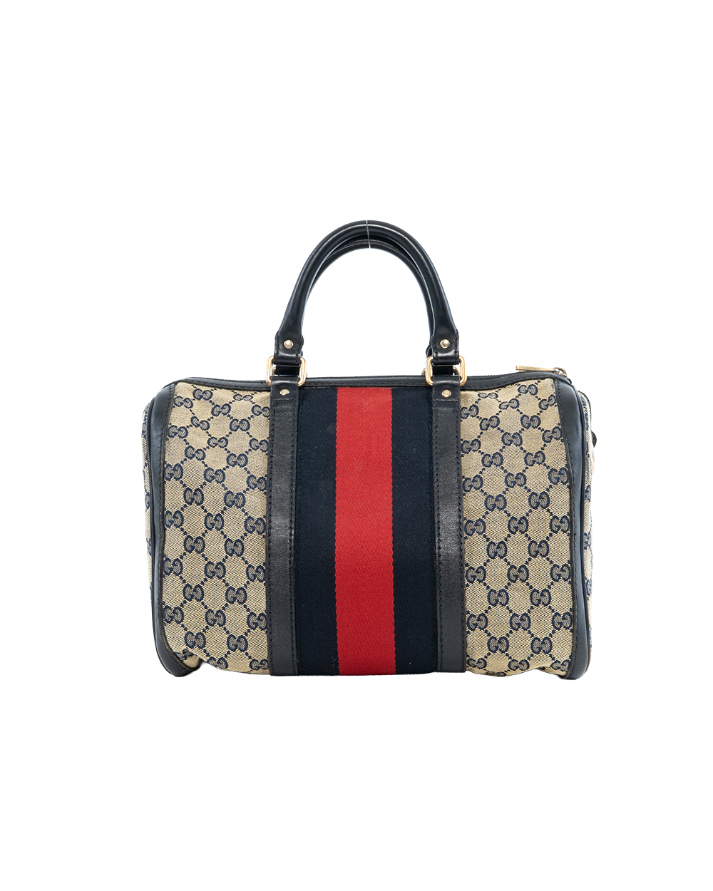 GUCCI BOSTON BLUE NAVY RED GG MONOGRAM CANVAS GHW 247205 525040 4004