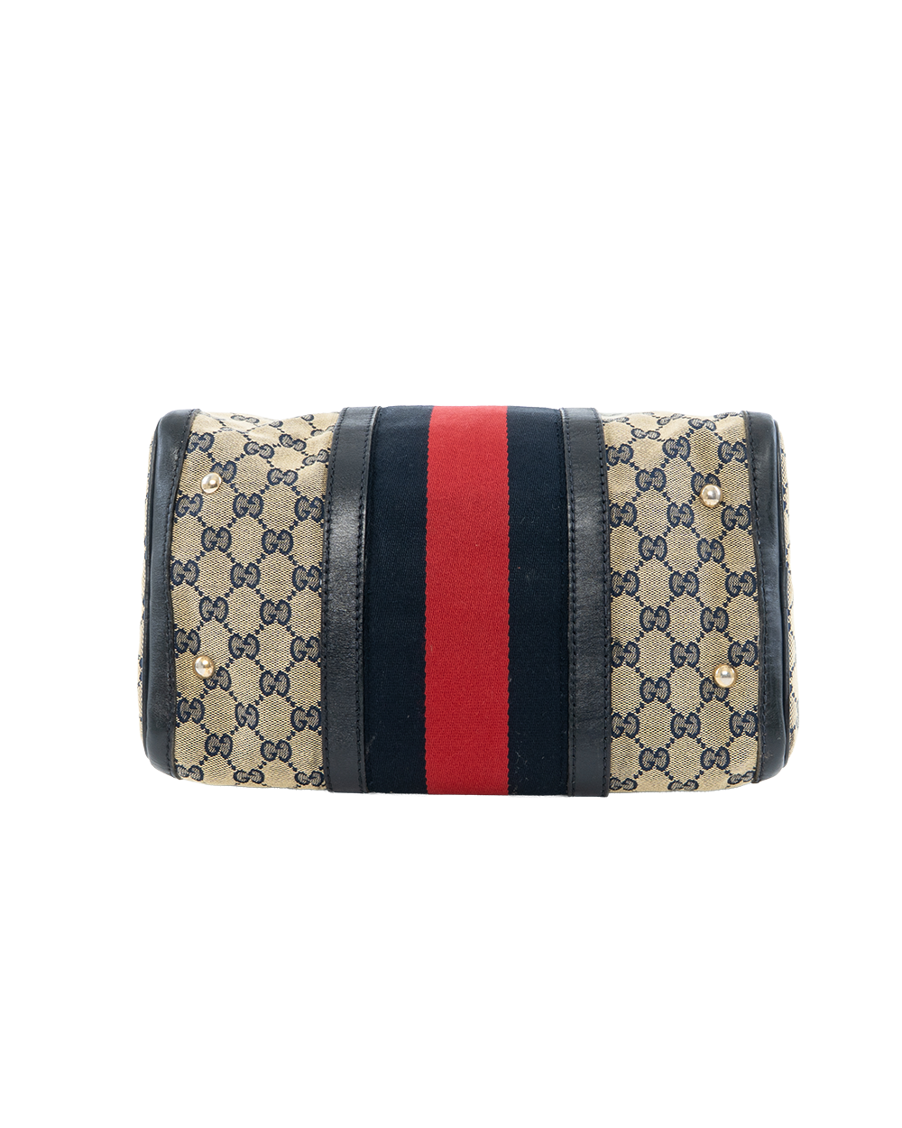 GUCCI BOSTON BLUE NAVY RED GG MONOGRAM CANVAS GHW 247205 525040 4009