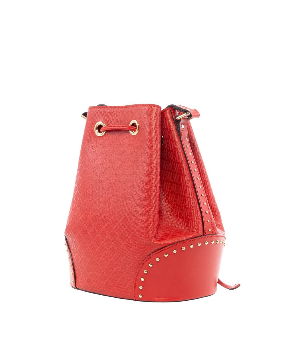 GUCCI BUCKET BAG LARGE RED CANVAS GHW 354228 200047 0378