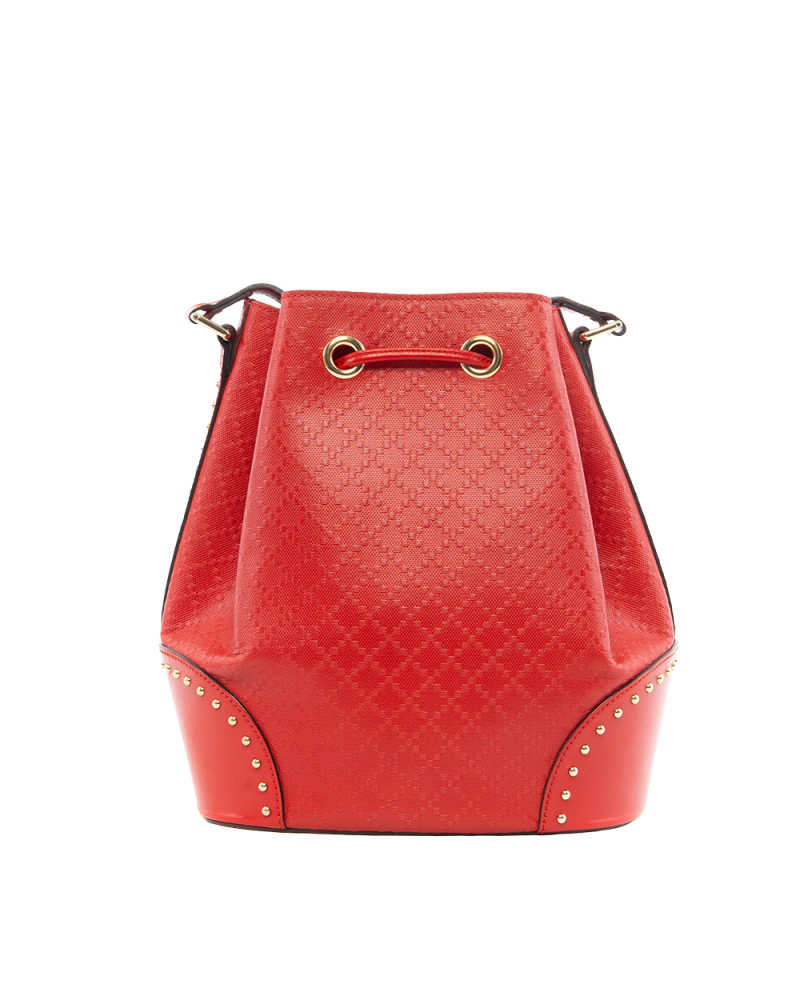 GUCCI BUCKET BAG LARGE RED CANVAS GHW 354228 200047 0379