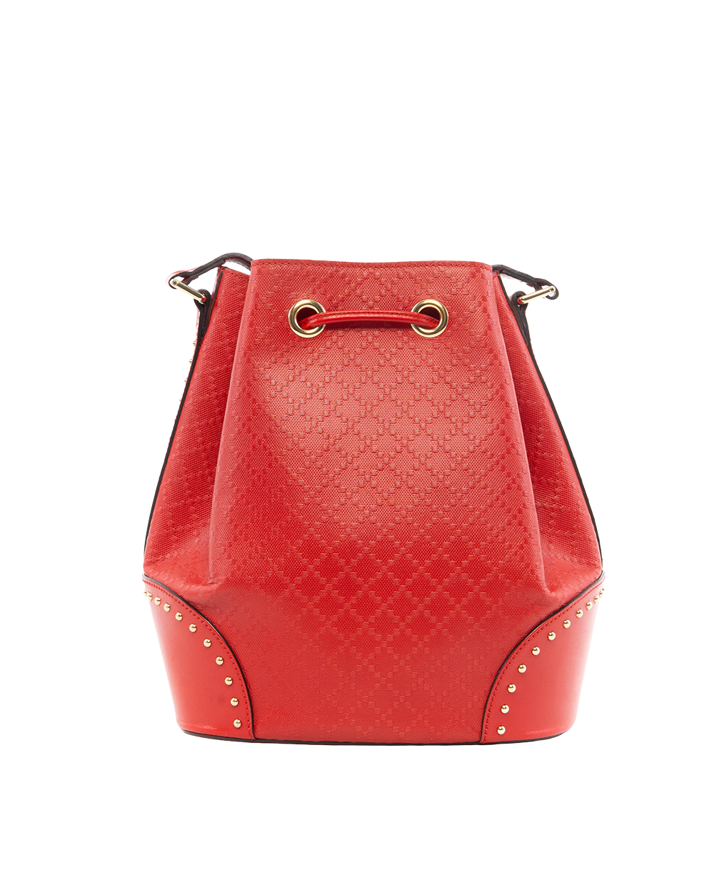 GUCCI BUCKET BAG LARGE RED CANVAS GHW 354228 200047 0379