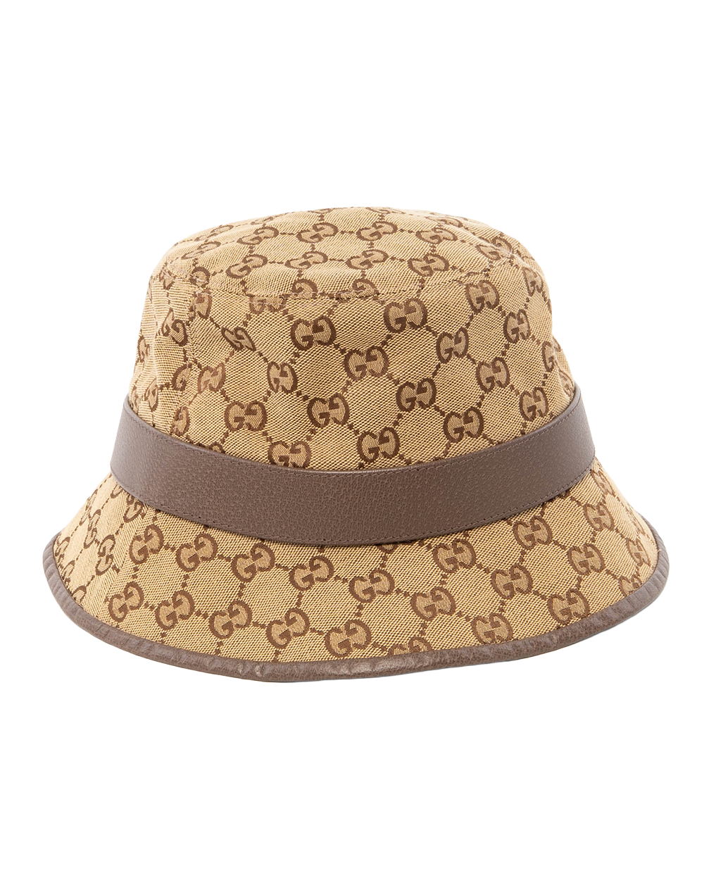 GUCCI BUCKET HAT BROWN M GG MONOGRAM GHW 5365