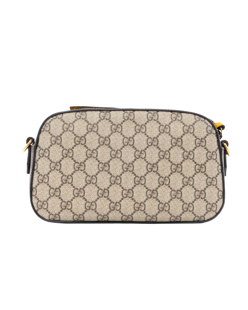 GUCCI CAMERA TIGER BROWN GG SUPREME MONOGRAM CANVAS GHW 476466 620981 0166