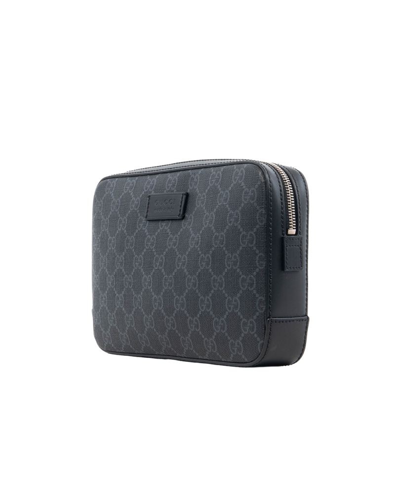 GUCCI CLUTCH BLACK GG SUPREME MONOGRAM CANVAS SHW 495562 520981 0651