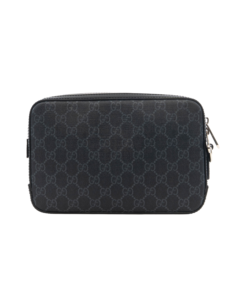 GUCCI CLUTCH BLACK GG SUPREME MONOGRAM CANVAS SHW 495562 520981 0653