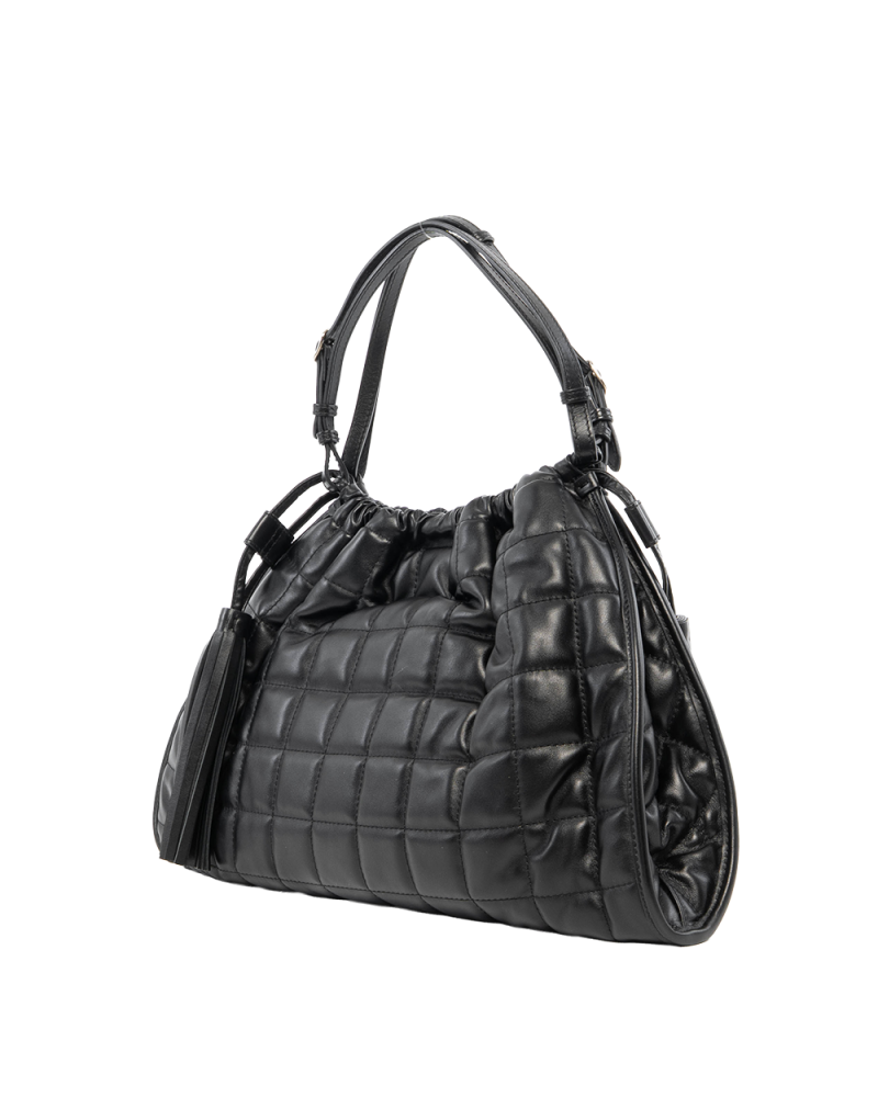 GUCCI DECO TOTE BAG MEDIUM BLACK CALF GHW 746210 498879 8832
