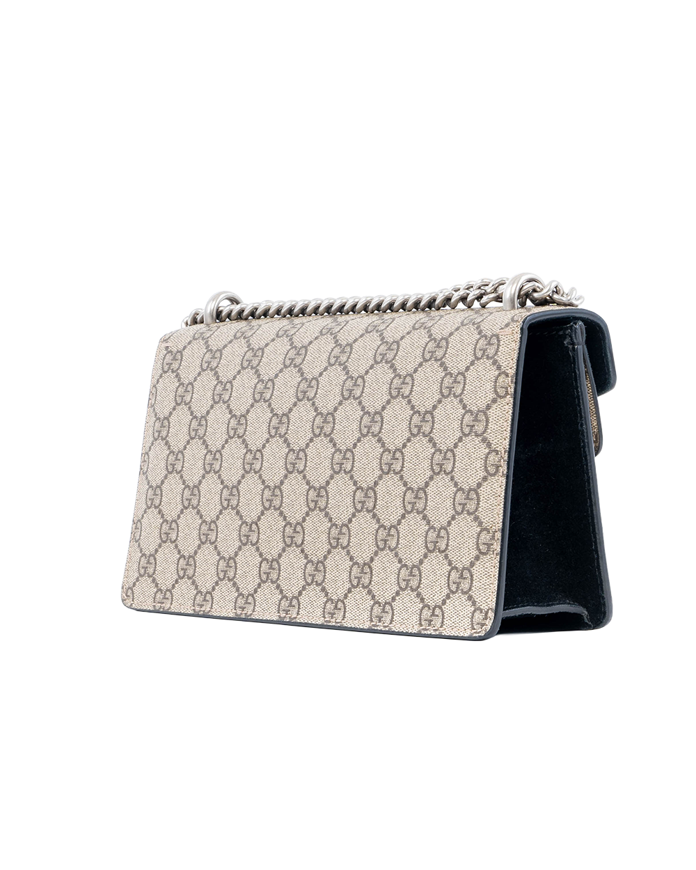 GUCCI DIONYSUS NEW SMALL BLACK BEIGE GG MONOGRAM CANVAS SHW 499623 493075 02883