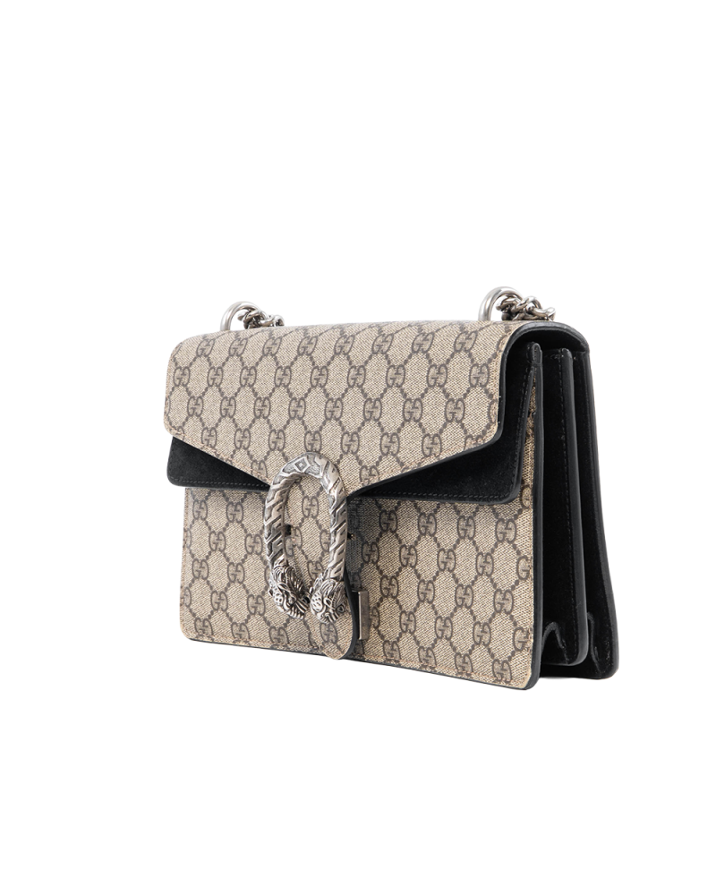 GUCCI DIONYSUS SMALL BROWN BLACK GG MONOGRAM CANVAS SHW 400249 498879 0089