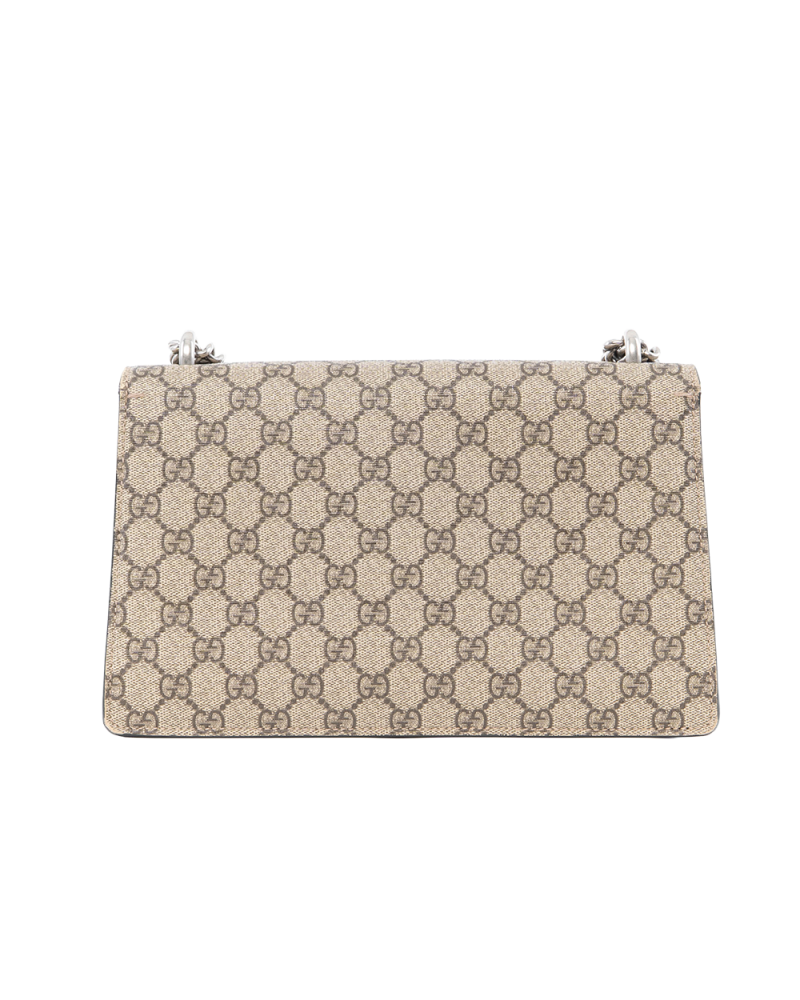 GUCCI DIONYSUS SMALL BROWN BLACK GG MONOGRAM CANVAS SHW 400249 498879 0091