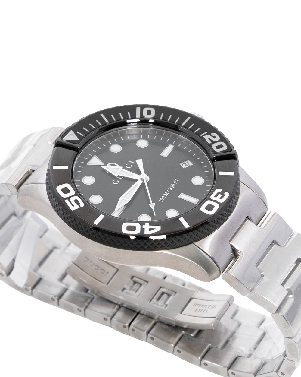 GUCCI DIVER WATCH 45MM BLACK STAINLESS STEEL SHW 17952857 6167