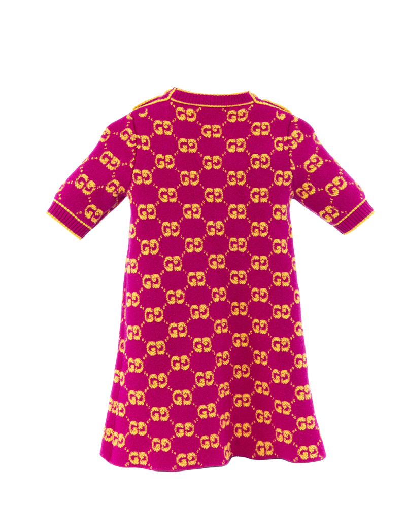 GUCCI DRESS M PURPLE YELLOW KNIT 718630 XKCNA 0150