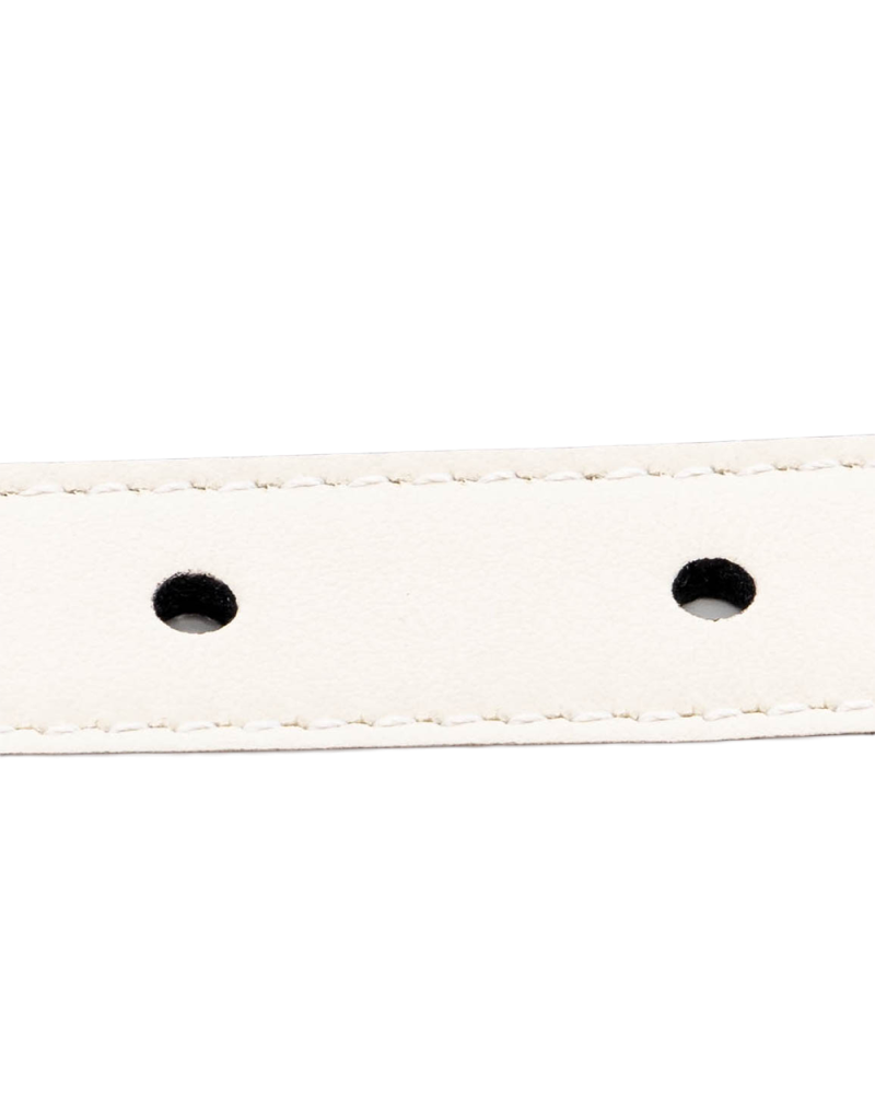 GUCCI GG MARMONT REVERSIBLE THIN BELT 75 WHITE NUDE CALF GHW 659418 OYATC 525040 04116