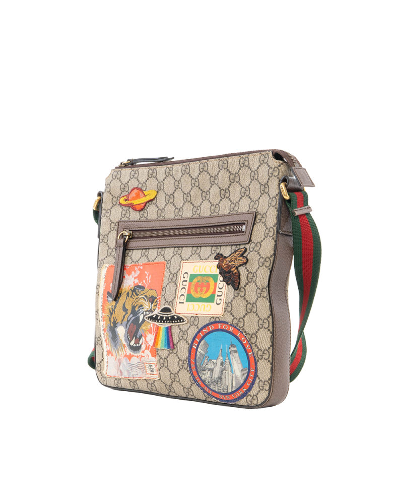 GUCCI GG SUPREME COURRIRE MESSENGER SMALL BROWN GG SUPREME MONOGRAM CANVAS GHW 0272