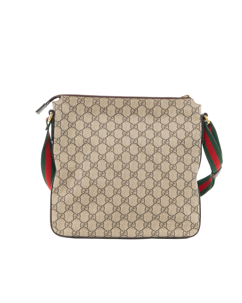 GUCCI GG SUPREME COURRIRE MESSENGER SMALL BROWN GG SUPREME MONOGRAM CANVAS GHW 0274