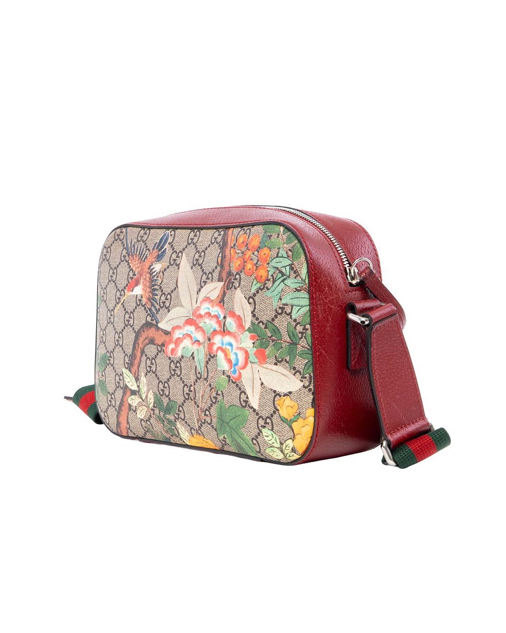GUCCI GG SUPREME TIAN CAMERA BAG BROWN RED GREEN YELLOW GG SUPREME MONOGRAM CANVAS GHW 0186