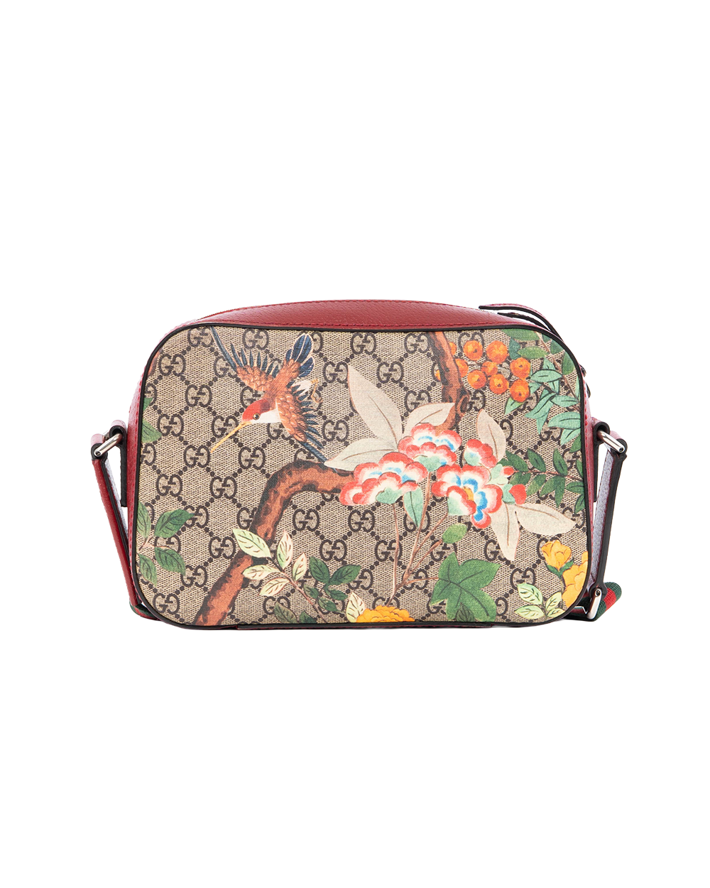 GUCCI GG SUPREME TIAN CAMERA BAG BROWN RED GREEN YELLOW GG SUPREME MONOGRAM CANVAS GHW 0187