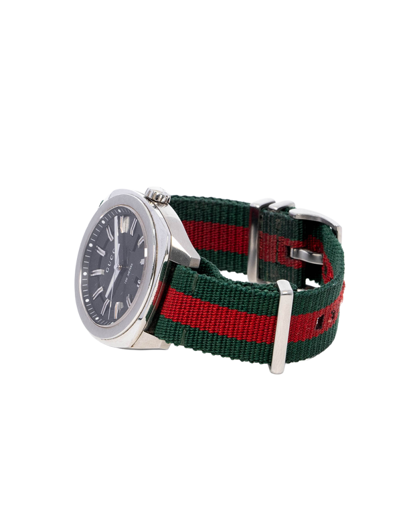GUCCI GG2570 WATCH 41MM BLACK RED GREEN STAINLESS STEEL SHW 18141085 04166