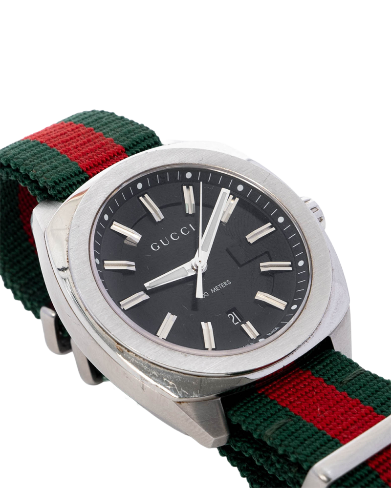 GUCCI GG2570 WATCH 41MM BLACK RED GREEN STAINLESS STEEL SHW 18141085 04169