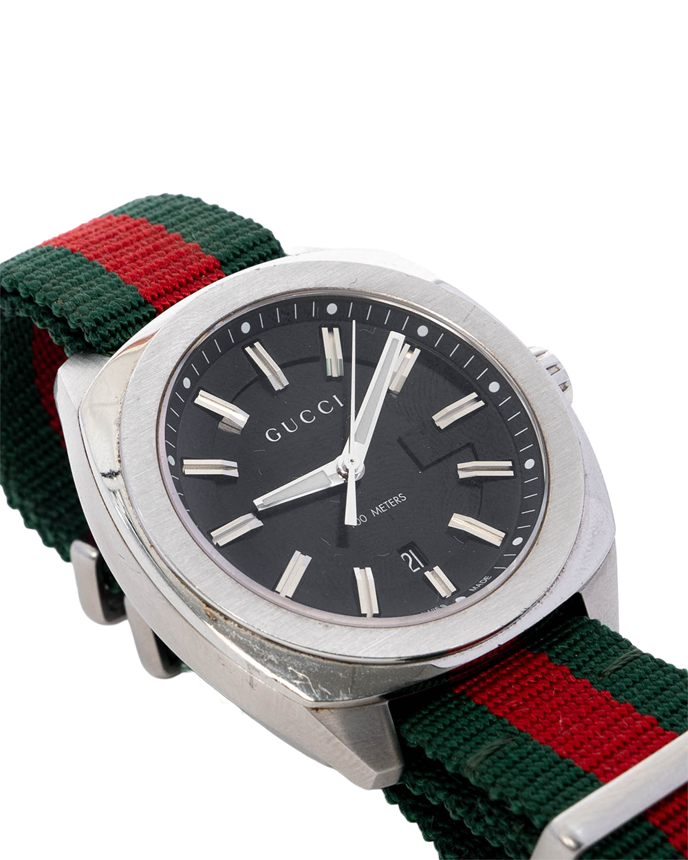 GUCCI GG2570 WATCH 41MM BLACK RED GREEN STAINLESS STEEL SHW 18141085 04169