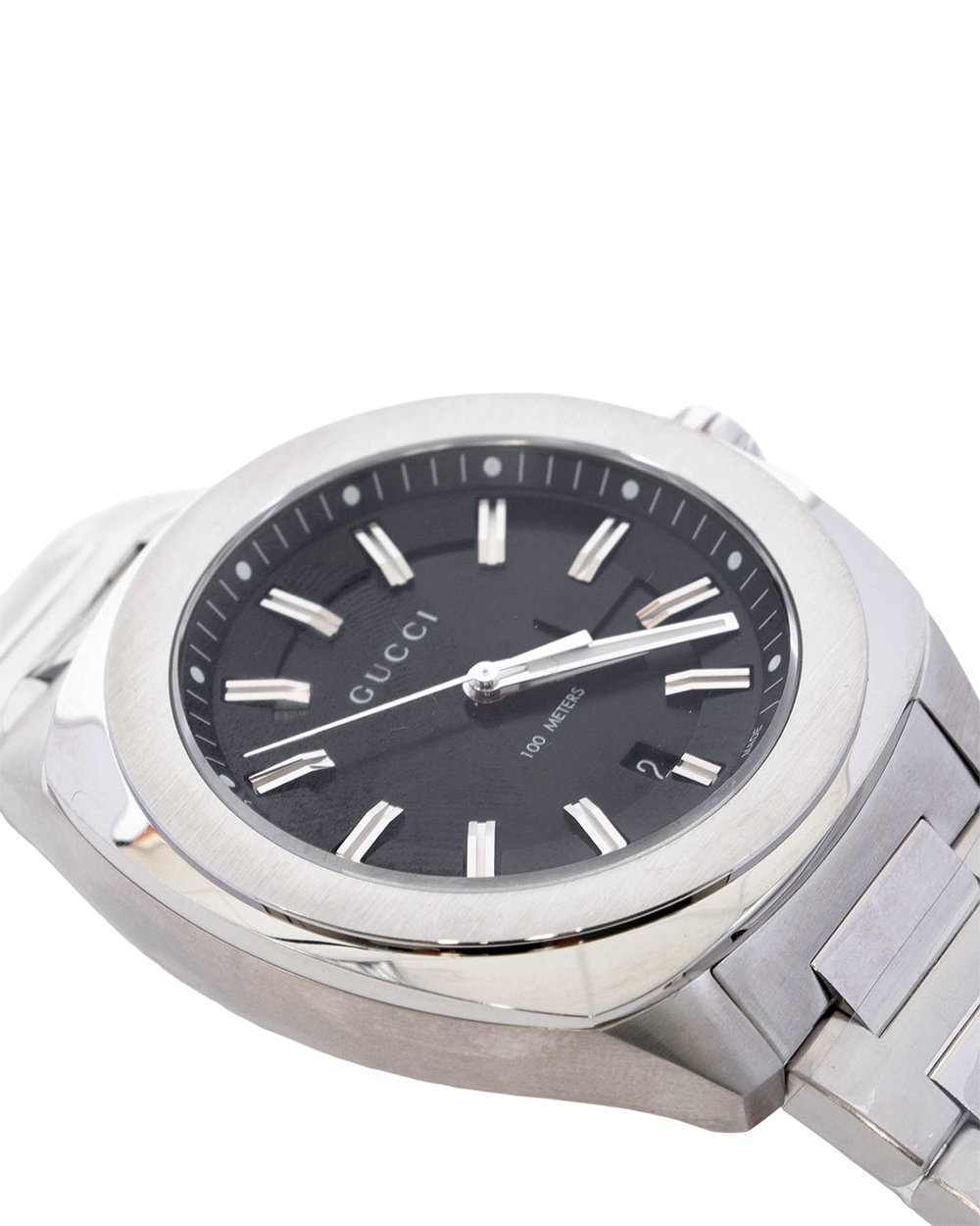 GUCCI GG2570 WATCH 44MM BLACK STAINLESS STEEL SHW 18211457 04158
