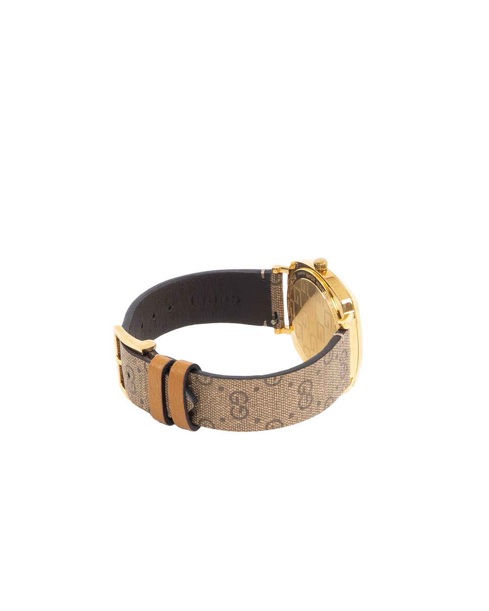 GUCCI GRIP DISNEY MICKEY MOUSE WATCH GOLD BROWN GG MONOGRAM CANVAS GHW 18146454 5636