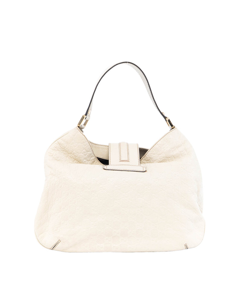 GUCCI GUCCISSIMA HOBO LARGE WHITE CALF GHW 233604 523040 0481