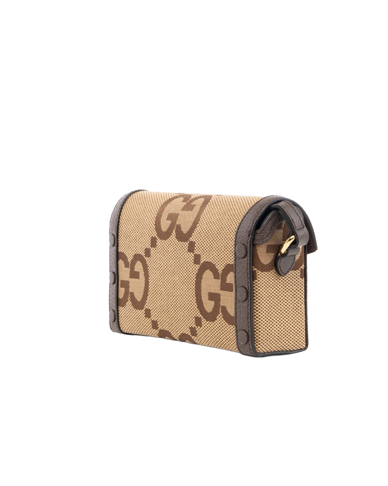 GUCCI HORSEBIT 1955 CAMERA MINI BROWN GG MONOGRAM CANVAS GHW 699296 498879 5481