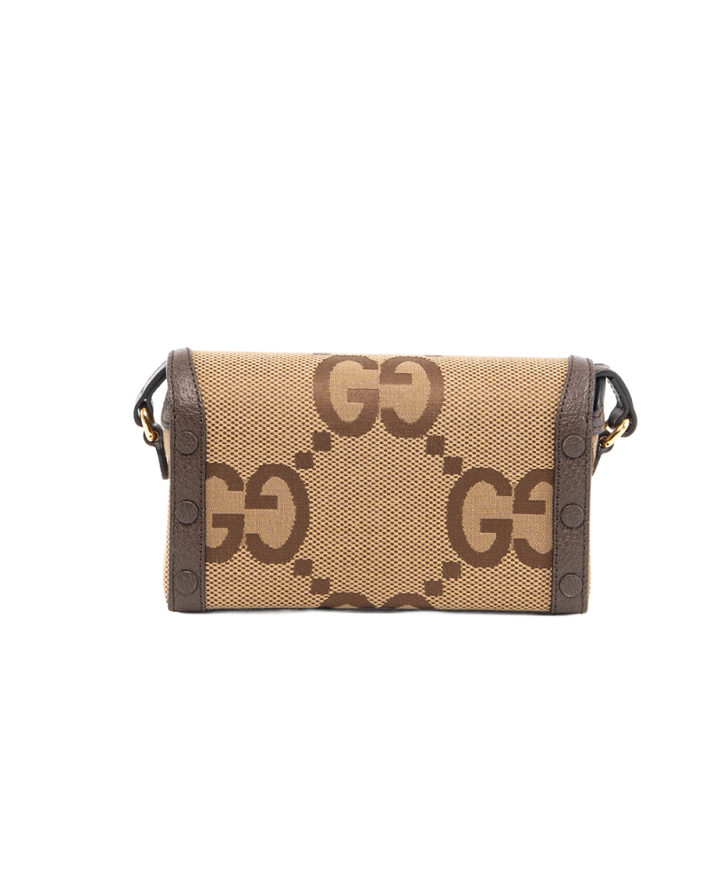 GUCCI HORSEBIT 1955 CAMERA MINI BROWN GG MONOGRAM CANVAS GHW 699296 498879 5482