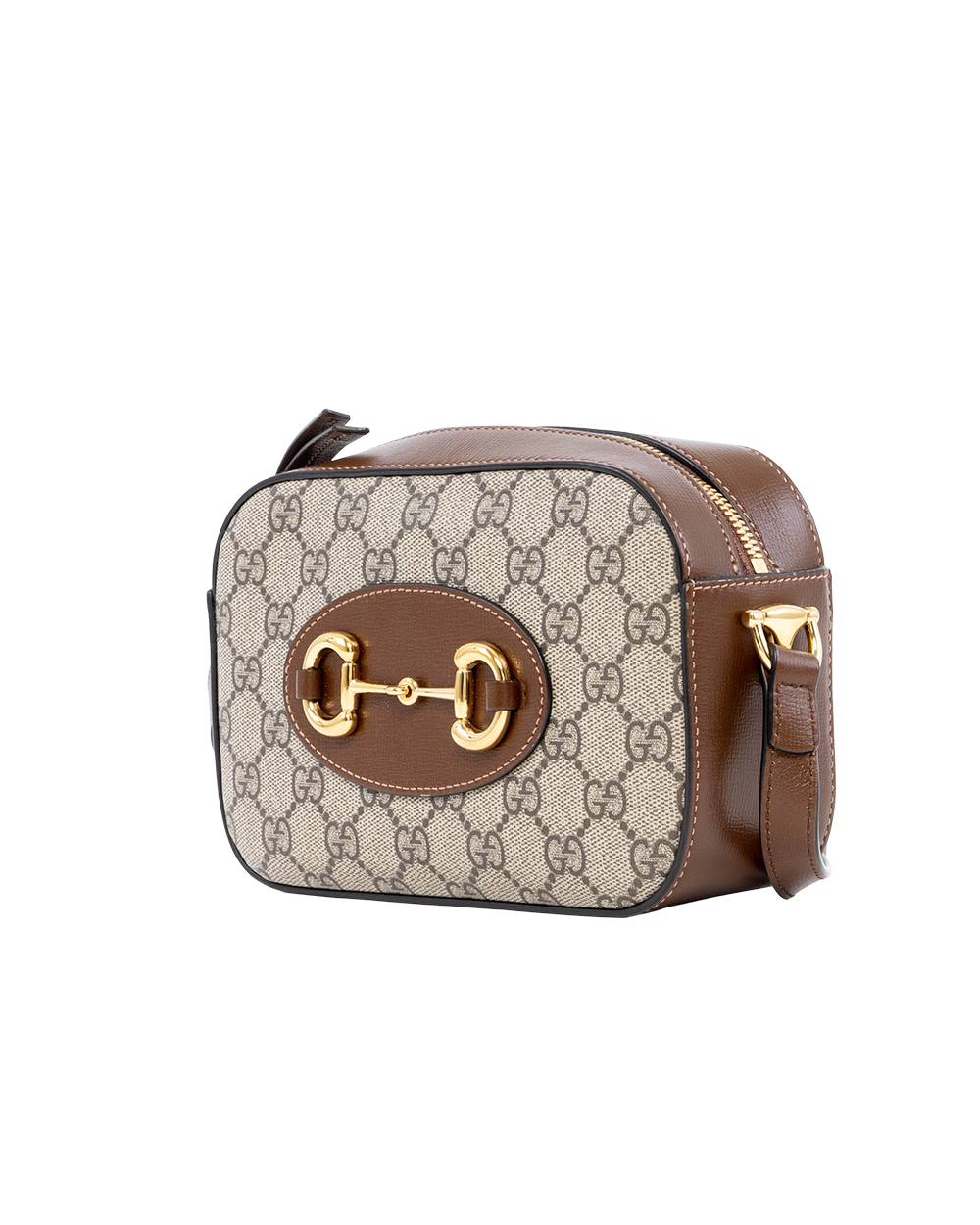 GUCCI HORSEBIT 1955 CAMERA SMALL BROWN GG SUPREME MONOGRAM CANVAS GHW 760196 498075 03557