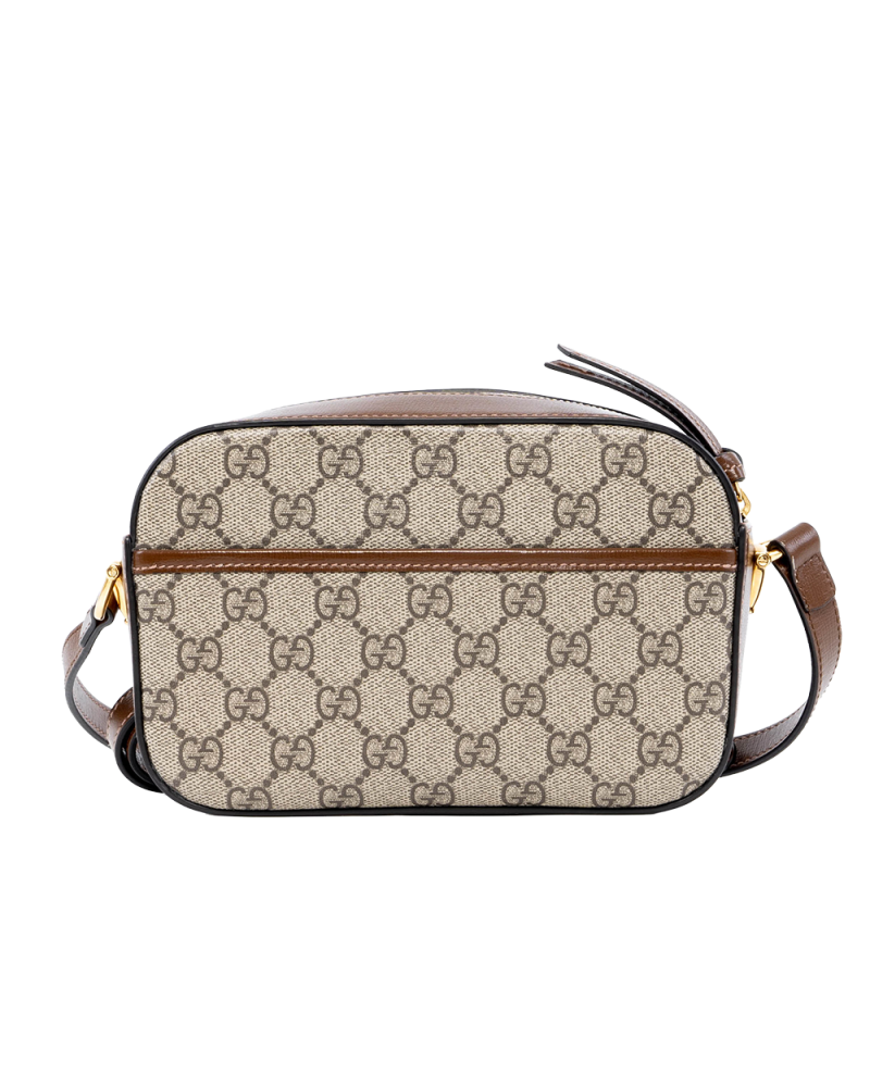 GUCCI HORSEBIT 1955 CAMERA SMALL BROWN GG SUPREME MONOGRAM CANVAS GHW 760196 498075 03559