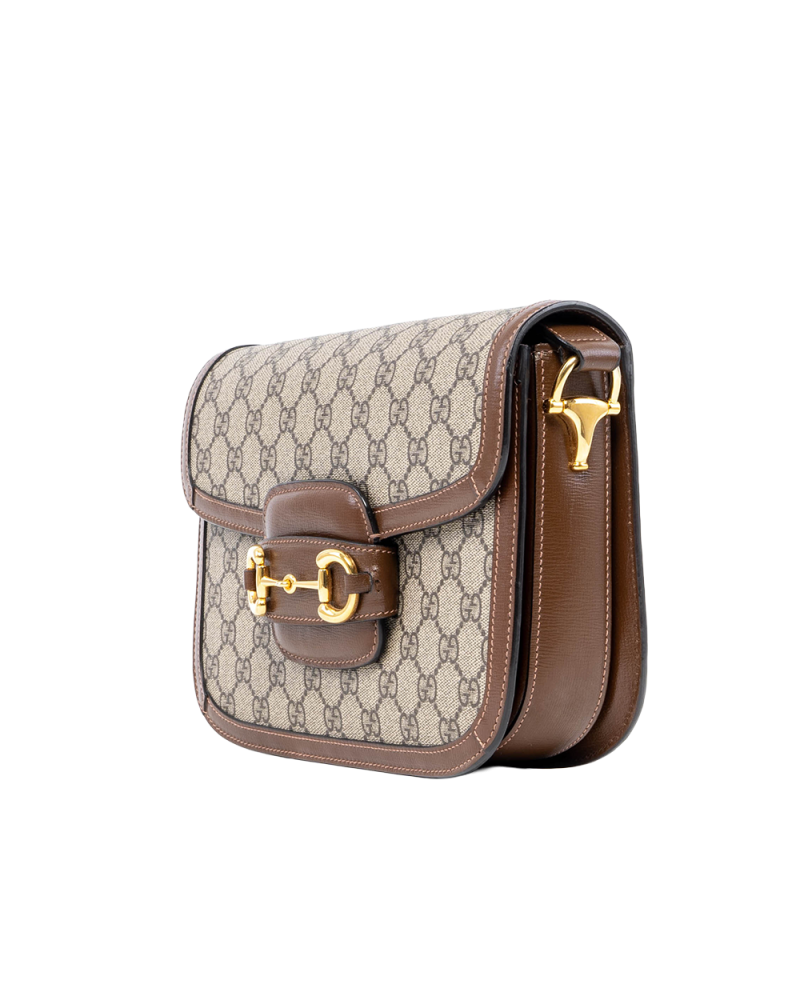 GUCCI HORSEBIT 1955 MEDIUM BROWN GG MONOGRAM CANVAS GHW 602204 213317 05894