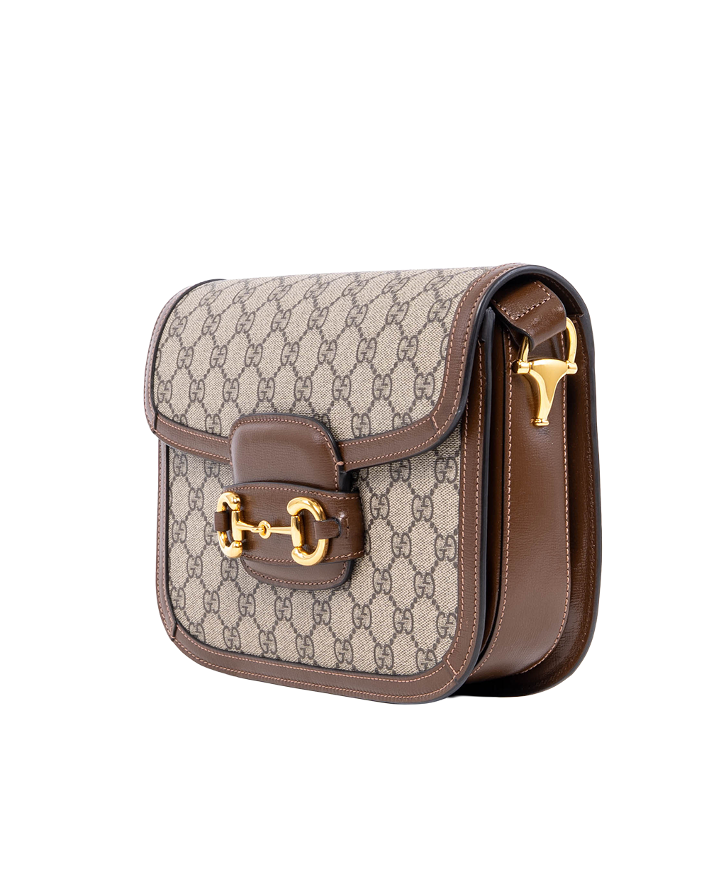 GUCCI HORSEBIT 1955 MEDIUM BROWN GG MONOGRAM CANVAS GHW 602204 21331 07167