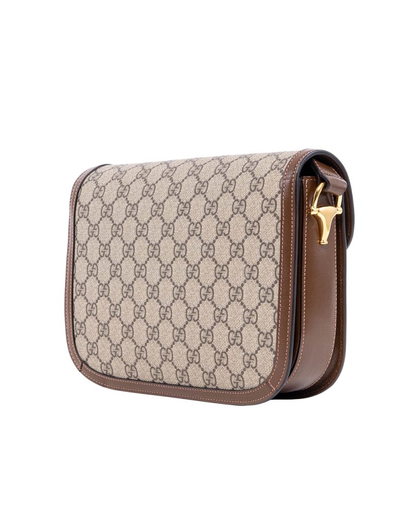 GUCCI HORSEBIT 1955 MEDIUM BROWN GG MONOGRAM CANVAS GHW 602204 21331 07168