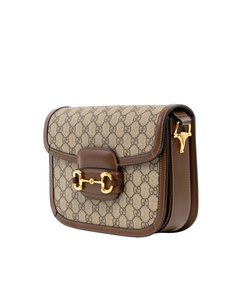 GUCCI HORSEBIT 1955 MEDIUM BROWN GG MONOGRAM CANVAS GHW 602204 486628 7808