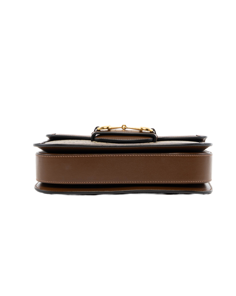 GUCCI HORSEBIT 1955 MEDIUM BROWN GG MONOGRAM CANVAS GHW 602204 486628 7811
