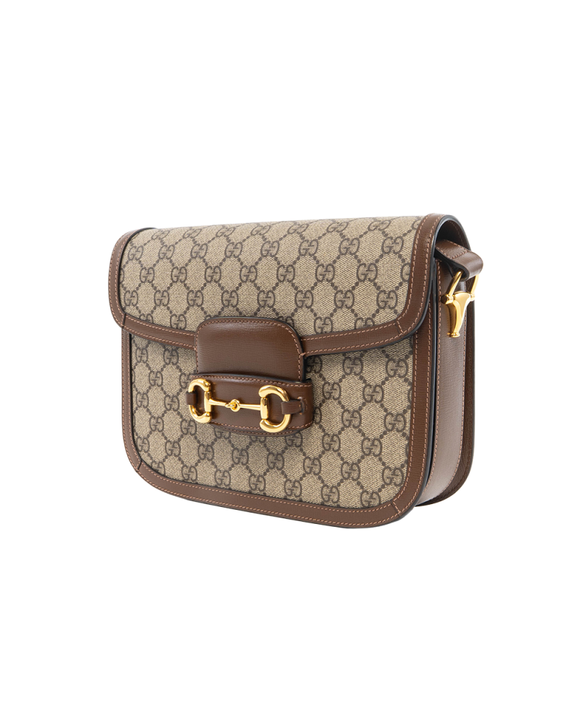 GUCCI HORSEBIT 1955 MEDIUM BROWN GG MONOGRAM CANVAS GHW 602204 486628 8776