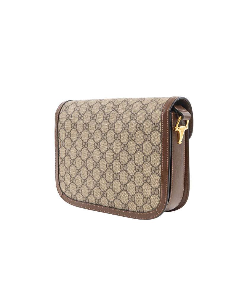 GUCCI HORSEBIT 1955 MEDIUM BROWN GG MONOGRAM CANVAS GHW 602204 486628 8777