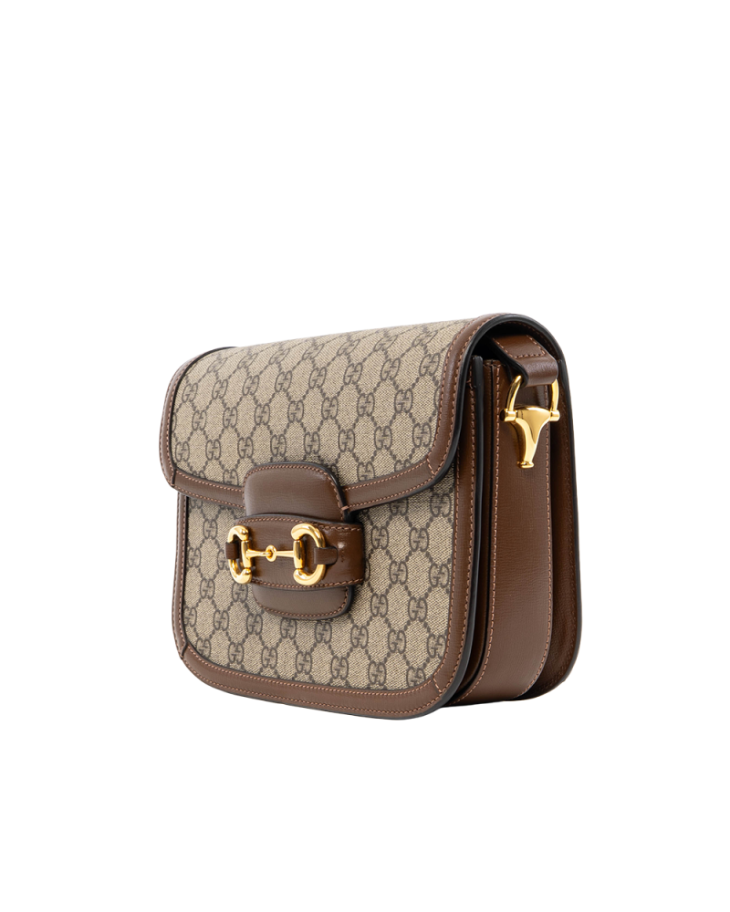 GUCCI HORSEBIT 1955 MEDIUM BROWN GG MONOGRAM CANVAS GHW 602204 493075 7918