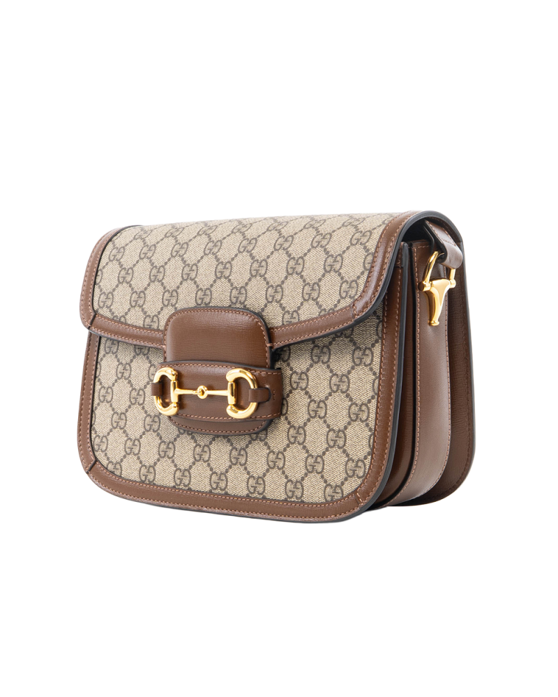 GUCCI HORSEBIT 1955 MEDIUM BROWN GG MONOGRAM CANVAS GHW 602204 525040 5297