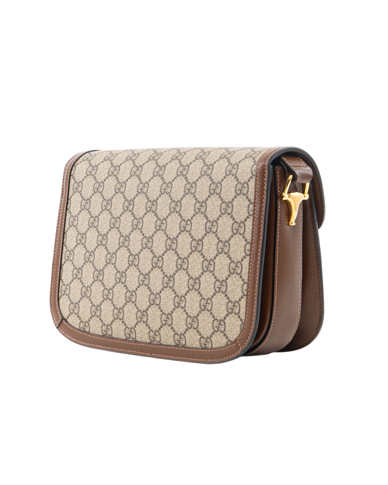GUCCI HORSEBIT 1955 MEDIUM BROWN GG MONOGRAM CANVAS GHW 602204 525040 5298