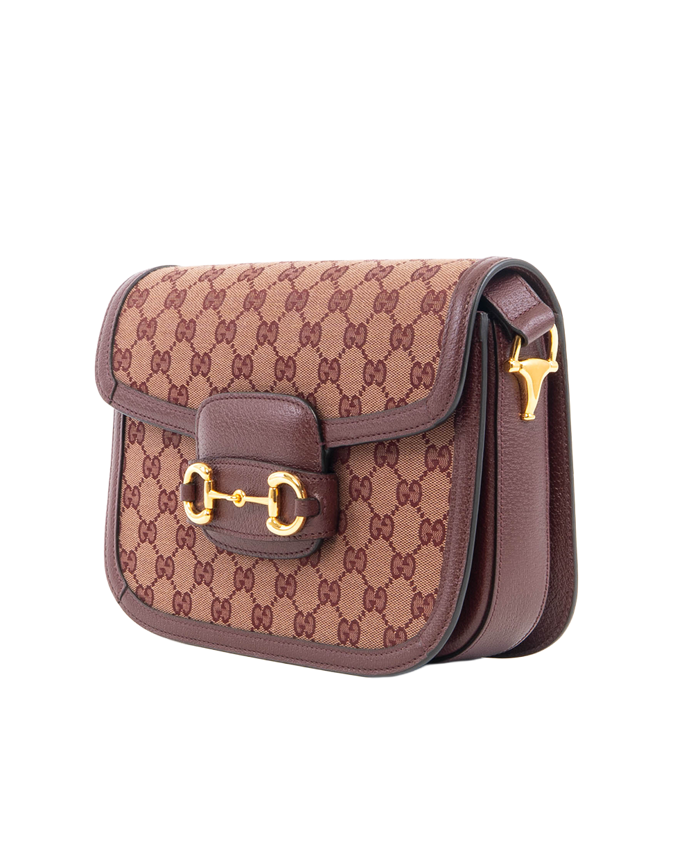 GUCCI HORSEBIT 1955 MEDIUM RED GG MONOGRAM CANVAS GHW 602204 498879 7304