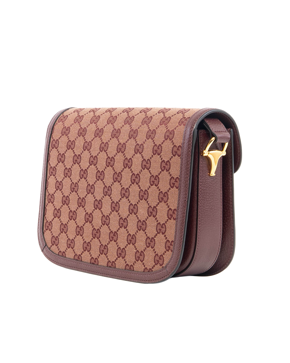 GUCCI HORSEBIT 1955 MEDIUM RED GG MONOGRAM CANVAS GHW 602204 498879 7305