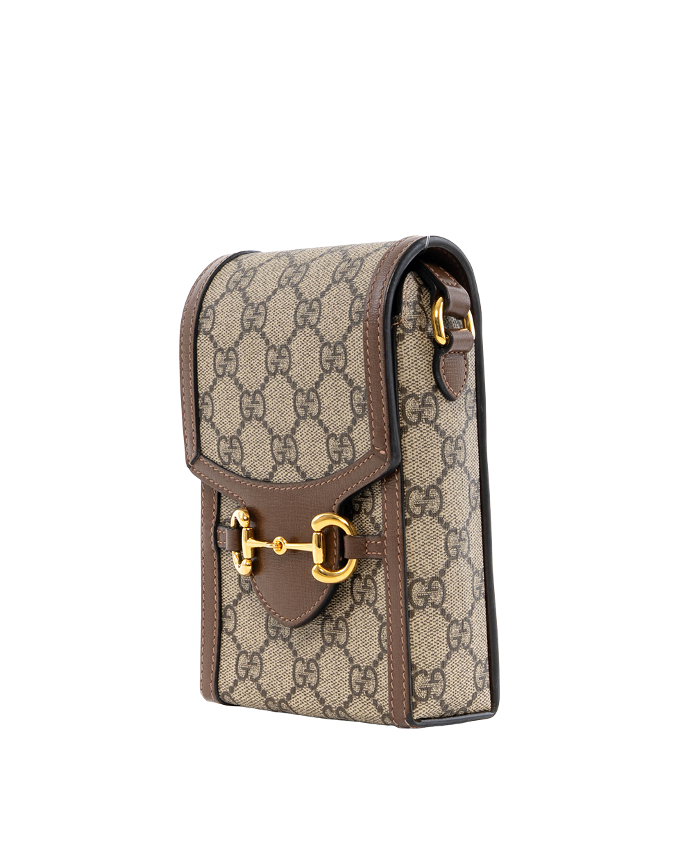GUCCI HORSEBIT 1955 PHONE BROWN GG MONOGRAM CANVAS GHW 625615 2149 7106