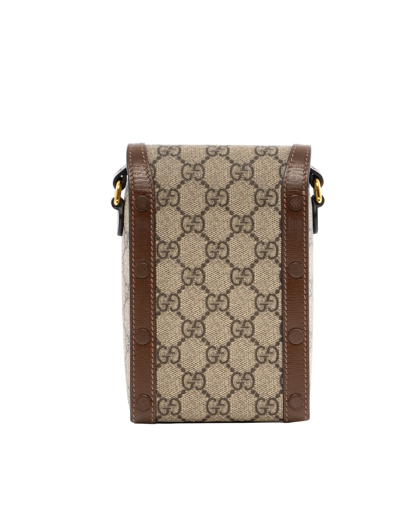 GUCCI HORSEBIT 1955 PHONE BROWN GG MONOGRAM CANVAS GHW 625615 2149 7108