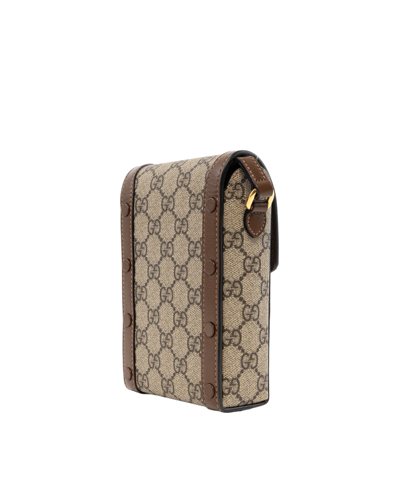 GUCCI HORSEBIT 1955 PHONE BROWN GG MONOGRAM CANVAS GHW 625615 2149 7868