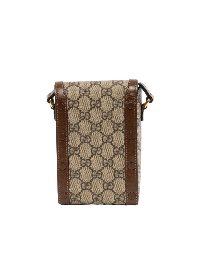 GUCCI HORSEBIT 1955 PHONE BROWN GG MONOGRAM CANVAS GHW 625615 2149 7869