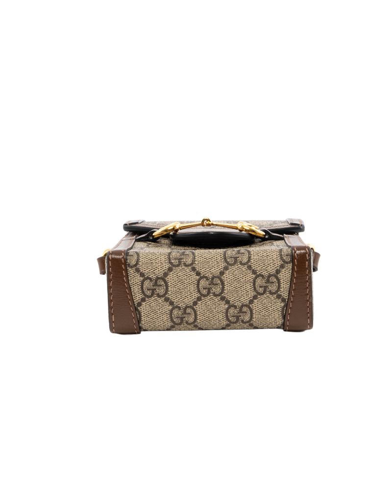 GUCCI HORSEBIT 1955 PHONE BROWN GG MONOGRAM CANVAS GHW 625615 2149 7873
