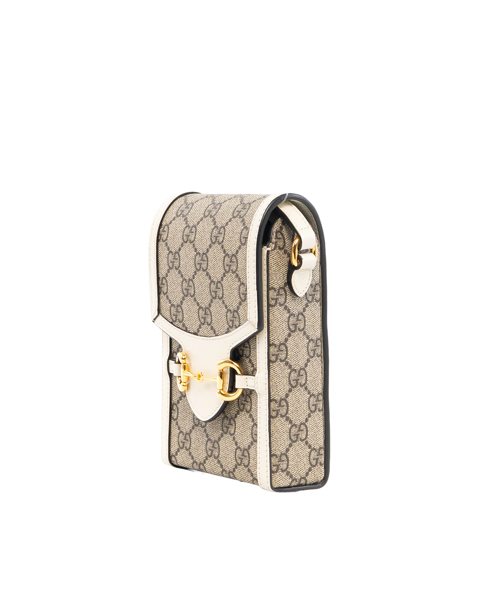 GUCCI HORSEBIT 1955 PHONE WHITE GG MONOGRAM CANVAS GHW 625615 2184 0743